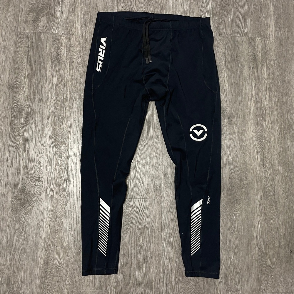 Virus Compression Pants Mens X-Large Black Energy Jogger Leggings Combat MMA BJJ